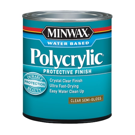 Minwax Minwax Polycrylic Semi-Gloss Crystal Clear Water-Based Polyurethane 0.5 pt 244444444
